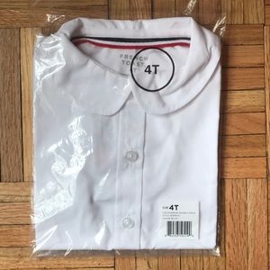 Girls Short Sleeve Peter Pan Fitted Shirt